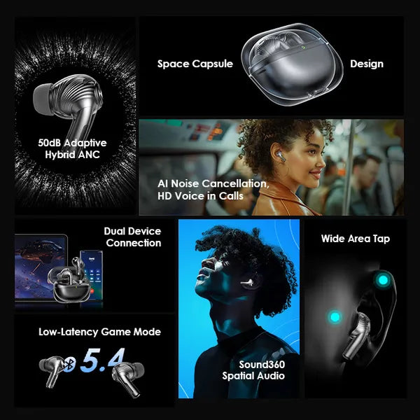 Oraimo OTW-930 SpaceBuds Pro Hybrid ANC True Wireless Earbuds