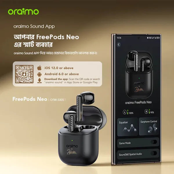 Oraimo FreePods Neo TWS Earbuds (OTW-330S)-Tuned By Tahsan